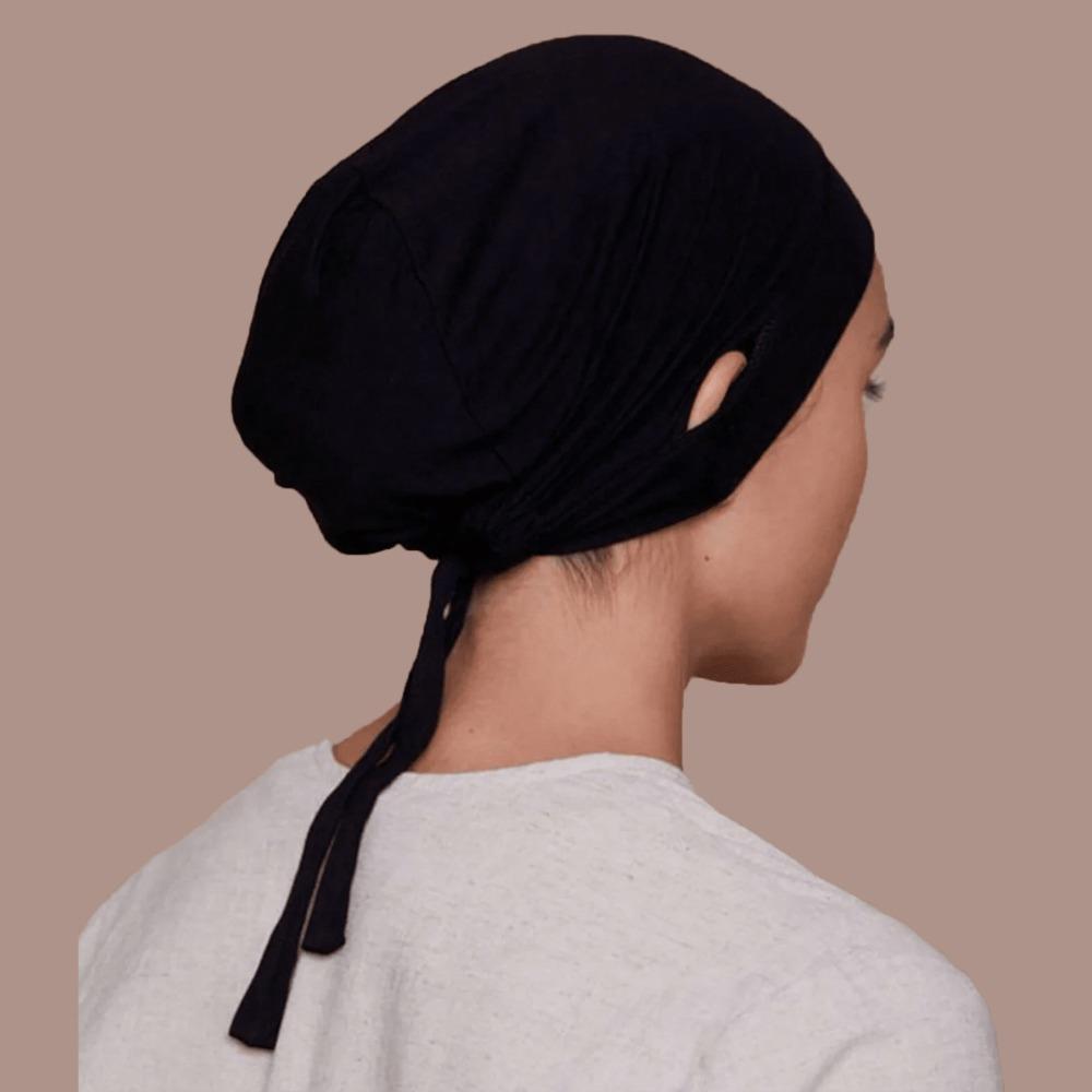 

with Ear Hole Muslim Under Hijab Cap Jersey Cotton Underscarf Bonnet New Inner Hijab Cap Women чорний