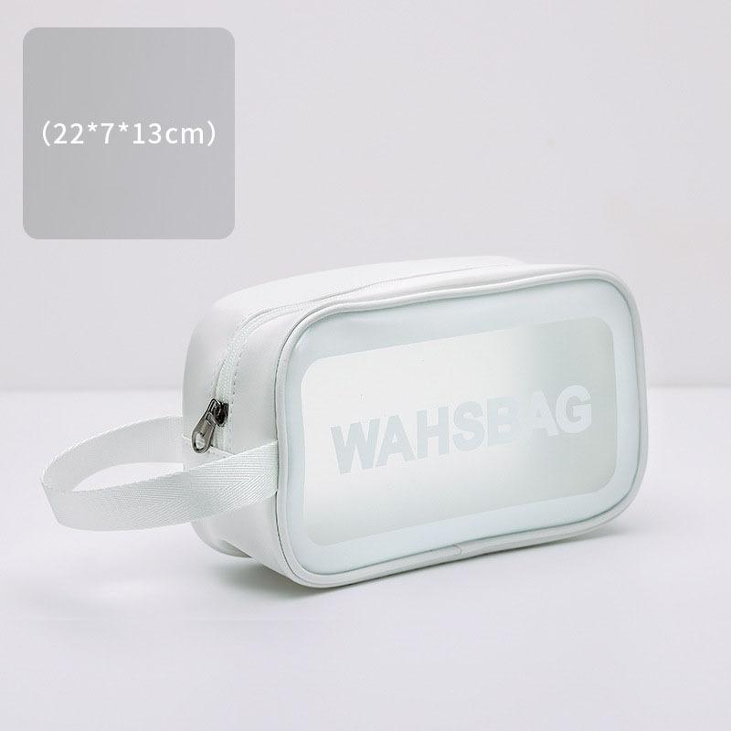 Transparent Makeup Bag Three Piece Set Wash Bag Matte Semi Transparent Large Capacity Bath Bag Portable Storage Bag