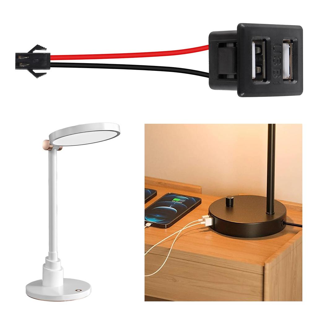 Double Layer USB Socket Type-C Female Socket A Female USB Lamp Buckle Charging Socket Power Socket With Wire Connector