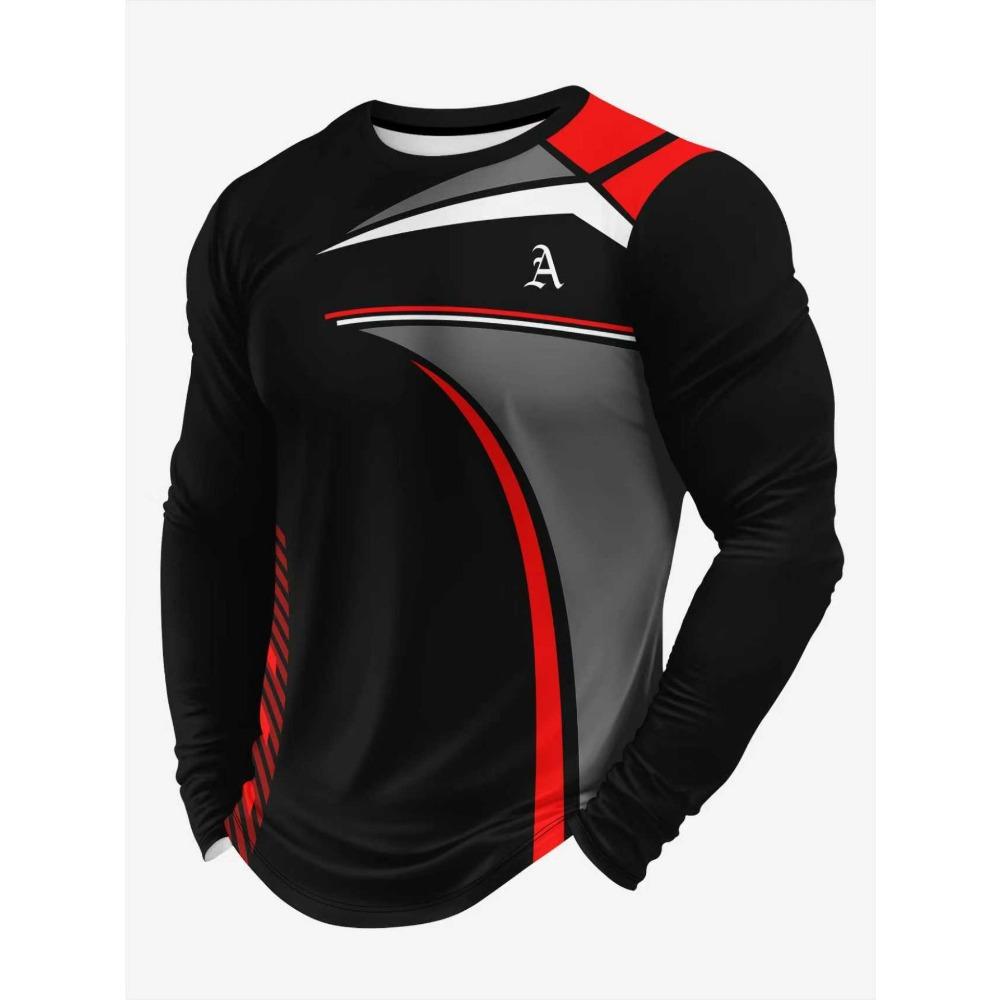 

Men s Long Sleeve T-Shirt | Printed Round Neck Top | Versatile for Workout, Outdoor & Daily Casual 4XL