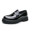 New Loafers Large Size Casual Shoes British Style Platform Foreign Trade Glossy Men's Small Leather Shoes a Set of Pedals