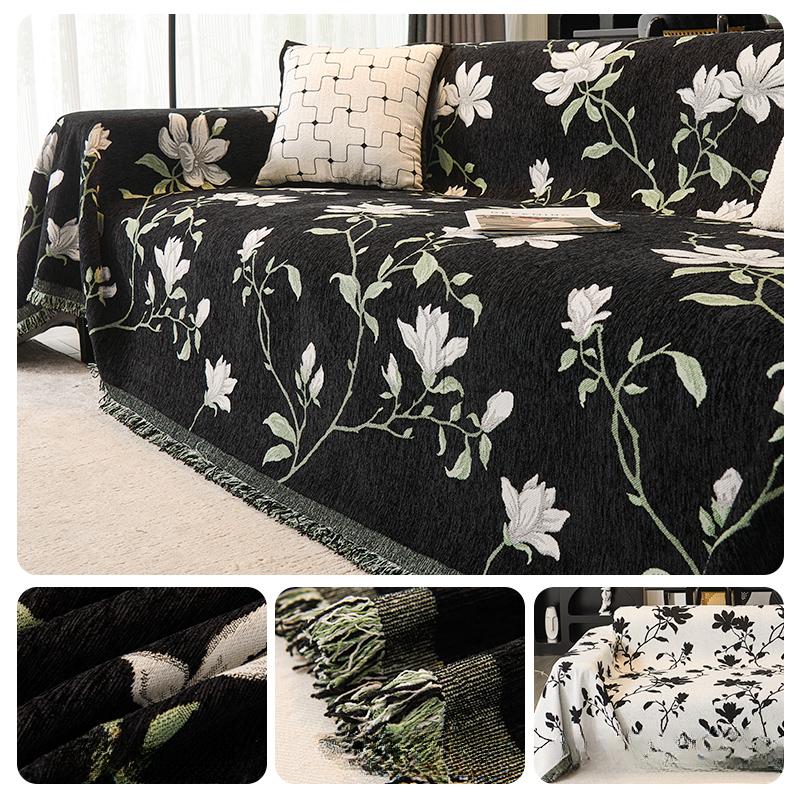 Chenille Sofabezugtuch im nordischen Stil, Universell für alle Jahreszeiten, Hochwertig, Kratzfest für Katzen, Rutschfest, Mehrzweck-Überdecke, Einteilig