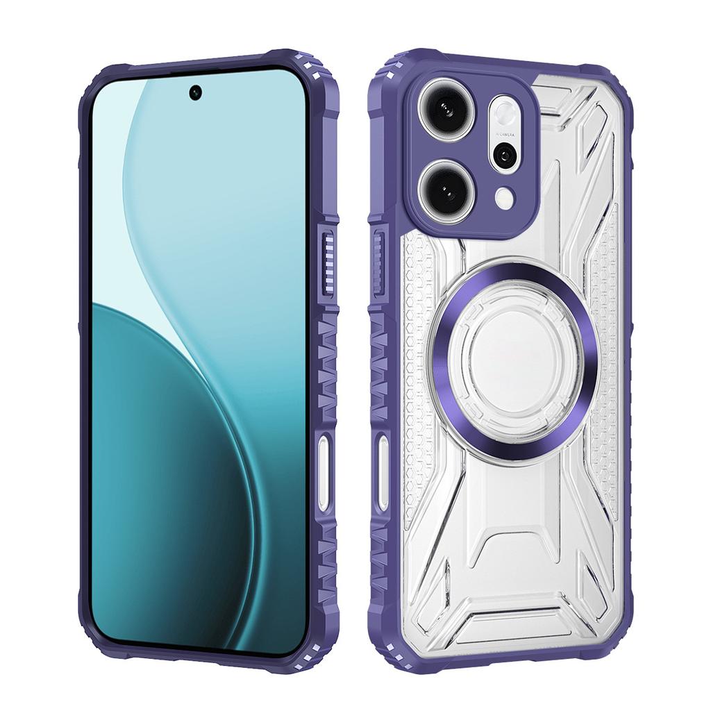 Applicable To OPPO Reno15Pro War Shadow Magnetic Mobile Phone Case Reno14 Transparent Reno13F Anti-drop Protective Case