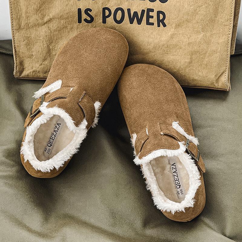 

3133 флис и более толстые осенне-зимние новые теплые хлопковые туфли мужские и женские коровья кожа платформа слипоны повседневные туфли 44-Standard yardage