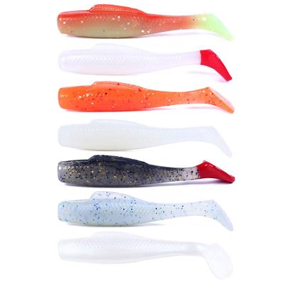 6pcs/Lot Soft Lures 8cm 5g T Tail Jigging Fishing Lures Wobblers Tackle Colorful Bass Pike Aritificial Silicone Swimbait