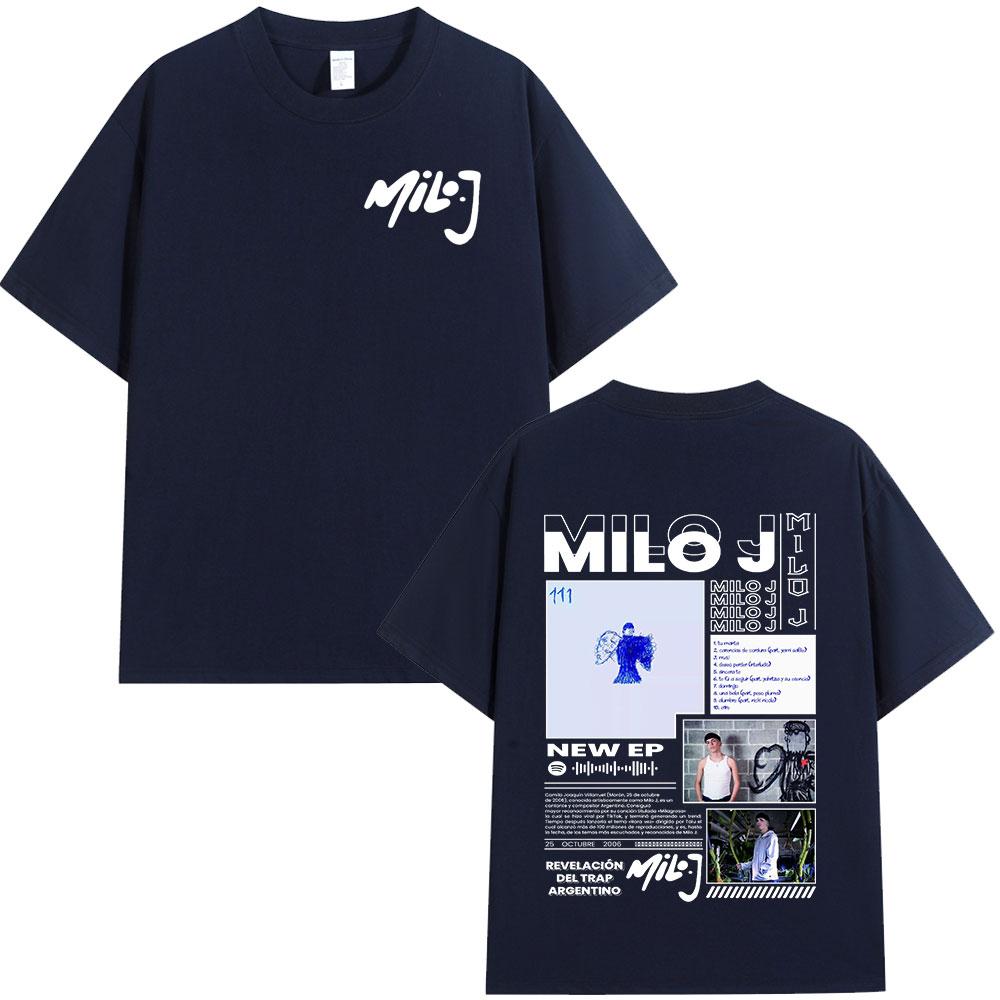 2026 Rapper Milo J 111 Album Graphic Print Tshirts Mens Women Fashion Hip Hop T Shirts Cotton Casual Short Sleeve Tshirt