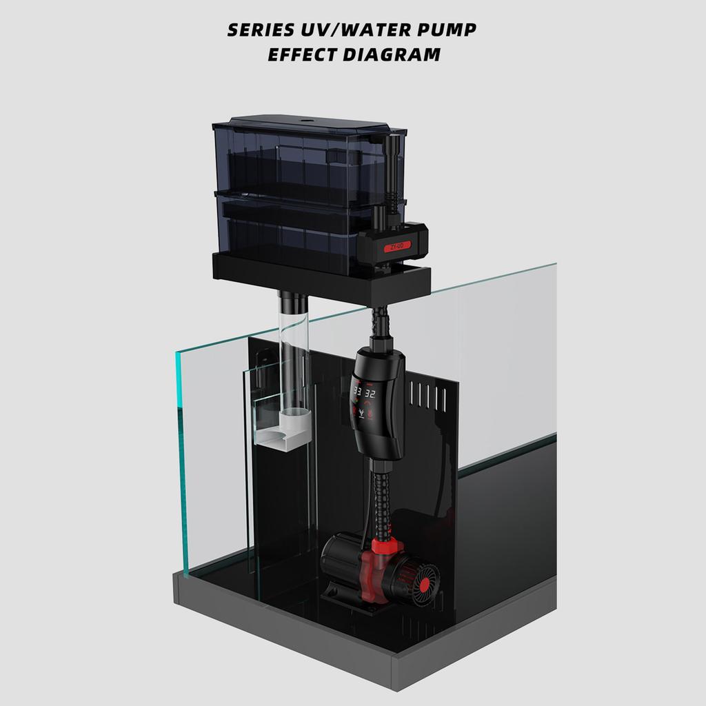 Compact External Fishtank Heater Easy Installation and Maintenance Over-Temperature Protections Aquarium Water Heater