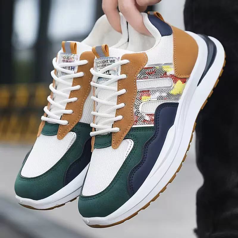 22 New Autumn and Winter Leather Waterproof Sports Casual Shoes Non-slip Running Dad Shoes