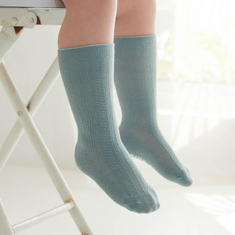 Summer Non-Slip Baby Floor Socks - Solid Color Mid-Tube for Boys & Girls