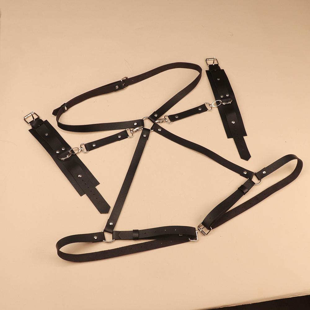 Sangle de corps pour femmes, jarretelles Sm, accessoires en cuir, vêtements, pantalons d'entraînement, jouets alternatifs, gothique, Sexy, cuir PU