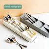 5-Compartment Cutlery Box Flatware Holder with Drainage Kitchen Utensil Drawer Organizer Cutlery Holder for Spoons Knives Forks