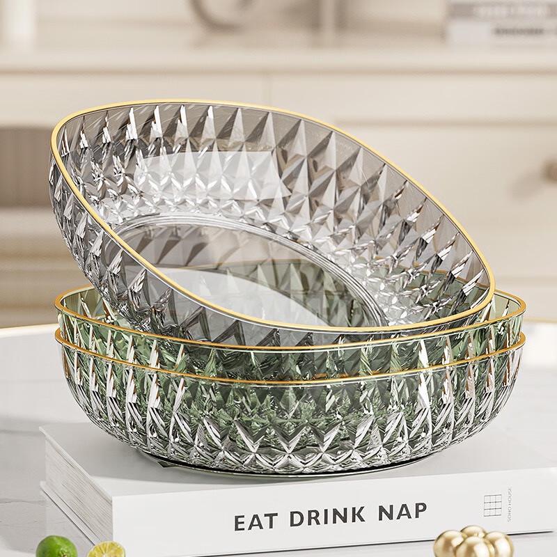 Fumaide Light Luxury Glass Fruit Plate 3-Piece Set