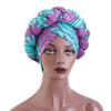African Braided Headwrap High Skull Turban Cap Flower Printed Hijab Head Scarf for Music Festival Theme Event Oversized