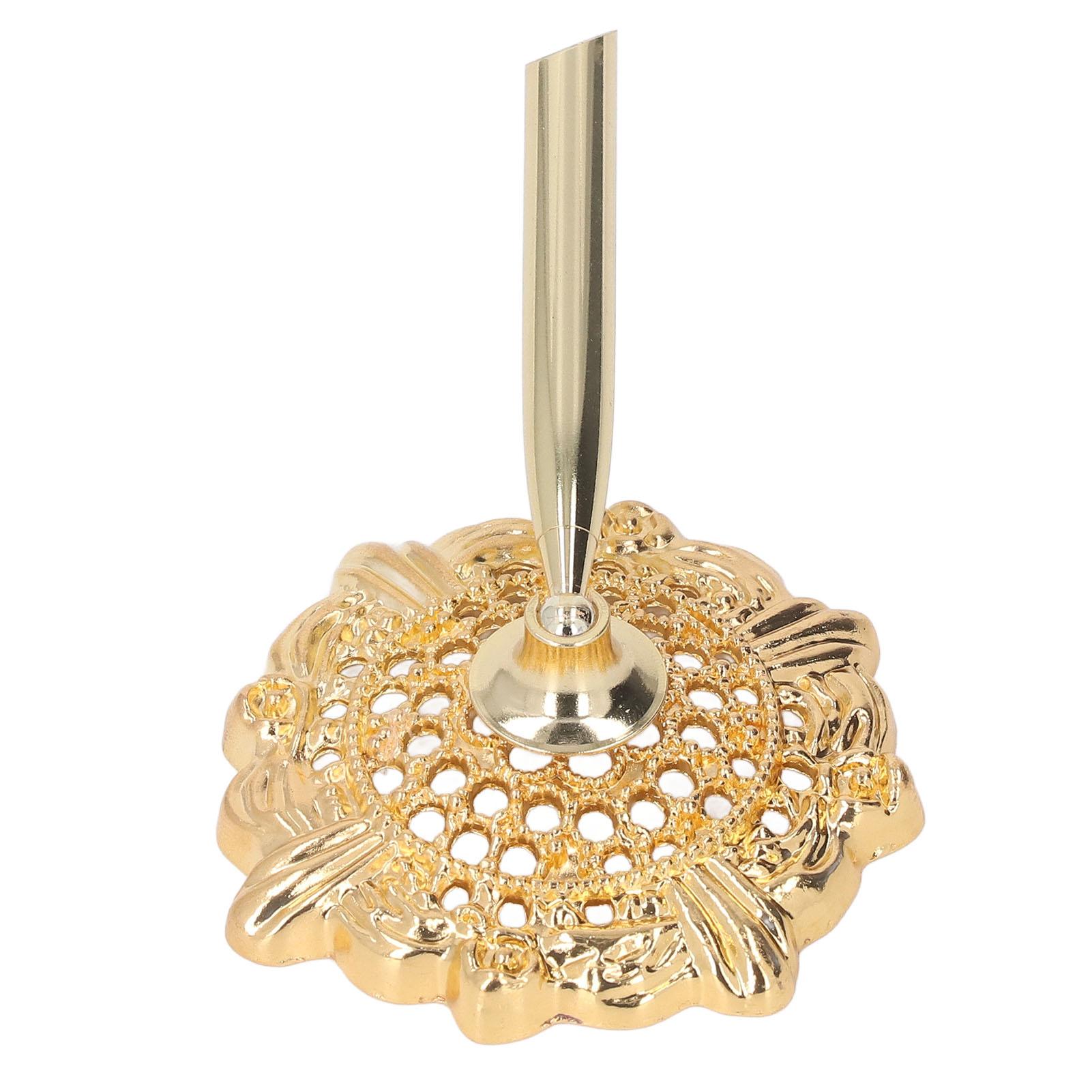 Pen Stand Retro Hollow Pattern Compact Metal Material Decorative Practical Insertion Pen Holder for