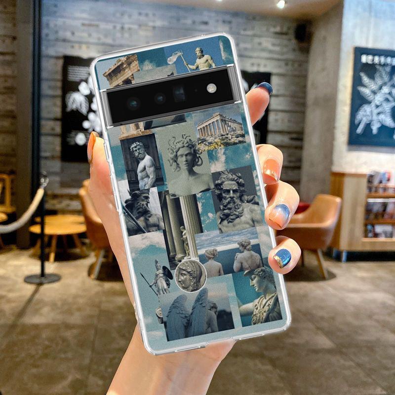 

Art aesthetic sculptures Transparent Phone Case For Google Pixel 9 8 7 Pro 8A 7A 6A 6 Pro XL 5 4 5A 4A 3A 5G Clear Cover Pixel 9 Pro XL