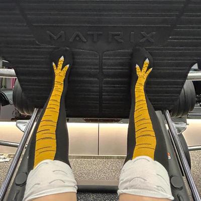 Lustige Hühnerfuß-Yogasocken für Damen - Lustiger Over-the-Knee-Stil für Fitness