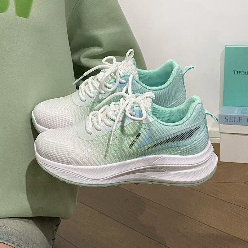 Summer fly-woven sports shoes breathable casual student running shoes 36 зелёный