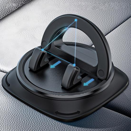 Dashboard Phone Holder 360 Degrees Rotatable Mobile Phone Stand Hands-free Navigation Car Mount with Clip-On Silicone Base