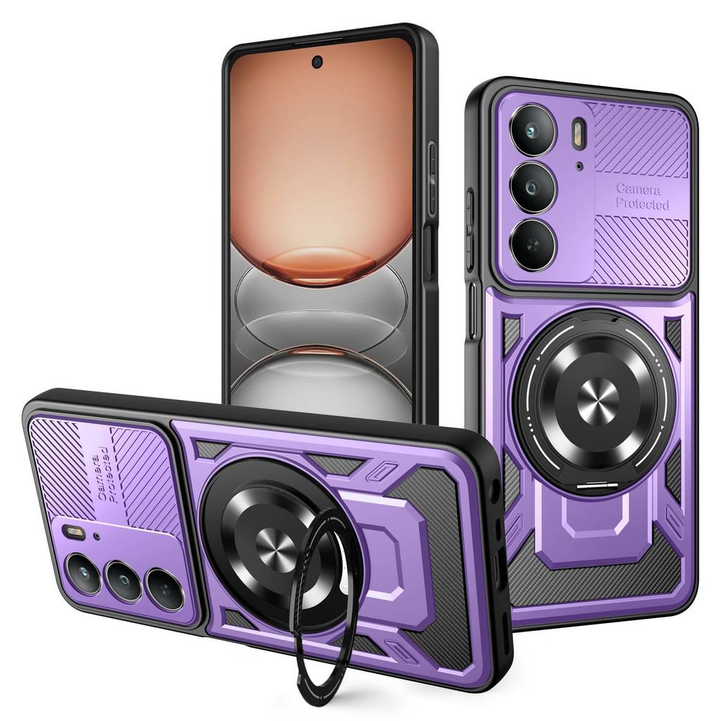 For Realme C75 4G/14x 5G/V60 Pro 5G/P3x 5G Magnetic Case Rotating Kickstand TPU + PC Phone Cover