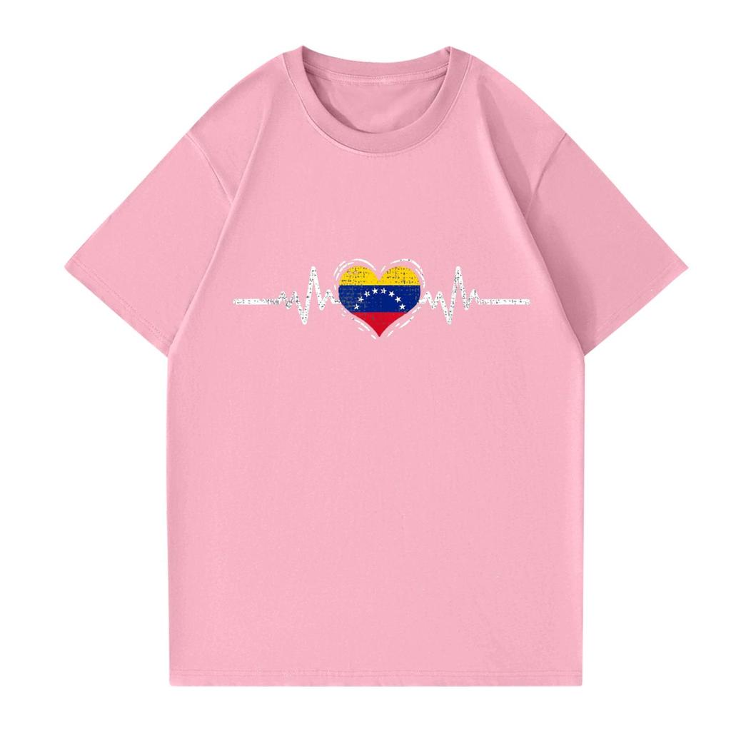 Dámské a pánské módní ležérní tričko s kulatým výstřihem, krátkým rukávem a potiskem