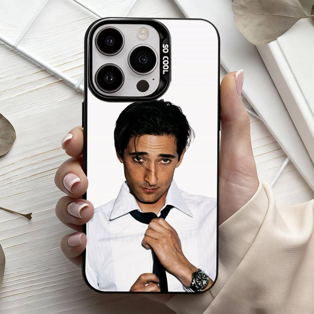 COOL A-Adrien B-Brody Actor Phone Case For iPhone17,16,15,14,13,12,11 Plus,Pro Max Black Candy Silver Phone Case