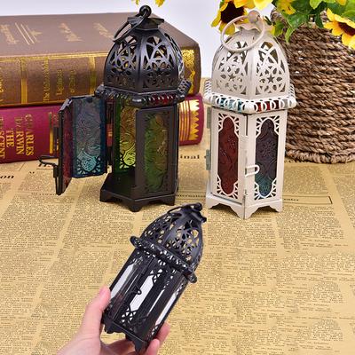 1Pc Vintage Metal Hollow Candle Holder  Candlestick Hanging Lantern