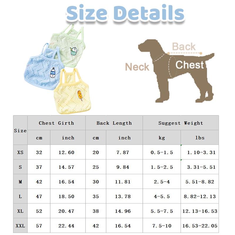 Summer Pet Clothes Dog Suspender Vest Cartoon Print Dog Shirt Chihuahua Bichon Breathable Vest Puppy Thin Clothing Pet Supplies