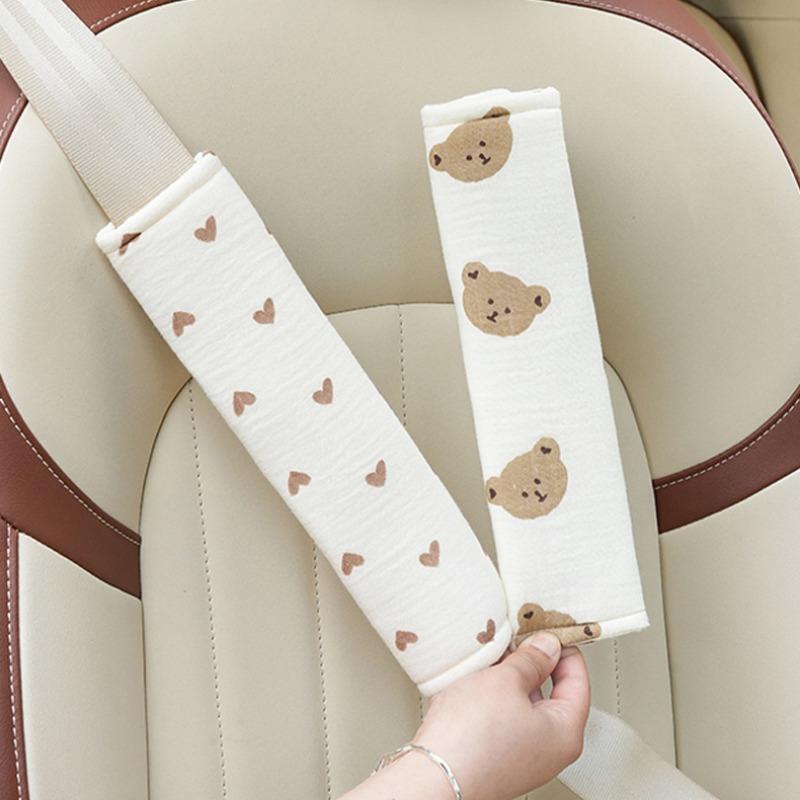 2pcs Shoulder Pad Car Seat Belt Interior Decoration Protection Cartoon Creative Insurance Cover Accessories Ladies Four Seasons
