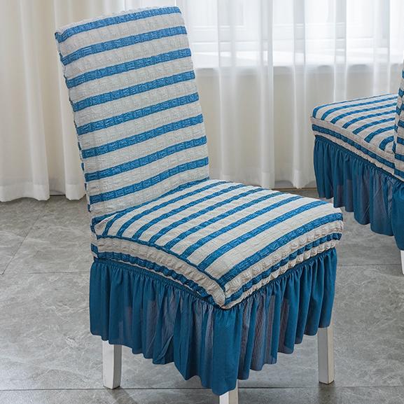 Household Elastic Integrated Dining Chair Cover Lace Skirt Hem Simple and Thickened Chair Cover Bubble Wrap Chair Cover