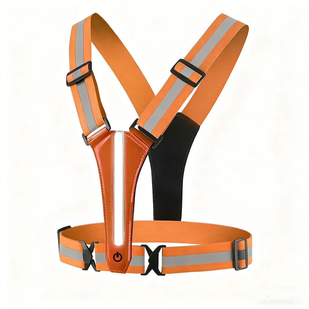 1PCS LED Reflective Running Vest USB Rechargeable High Visibility Night Running Riding Clothing Elastic Band,Safety Warning Vest