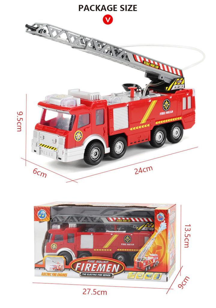Shooting Water Lights N Sounds  Fire Truck Toy Rescue Vehicle Gift for Kids