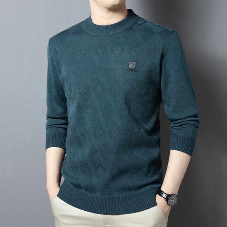 Herbst- und Winterpullover für Herren, schmal geschnitten, langärmelig, gestricktes Bodenhemd, lässiger Innenstrickpullover, Herrenbekleidung