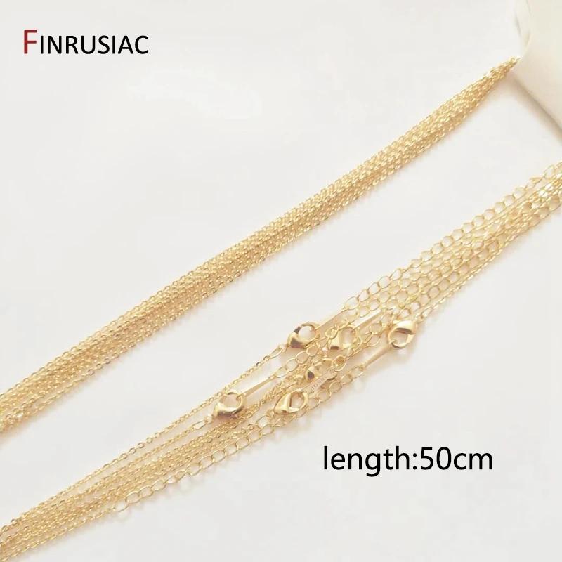 

Wholesale Real Gold Plated Brass 1.4mm thickness 50cm length Thin Chain for Necklace Making, DIY Jewelry Making Chain Supplies 1 piece