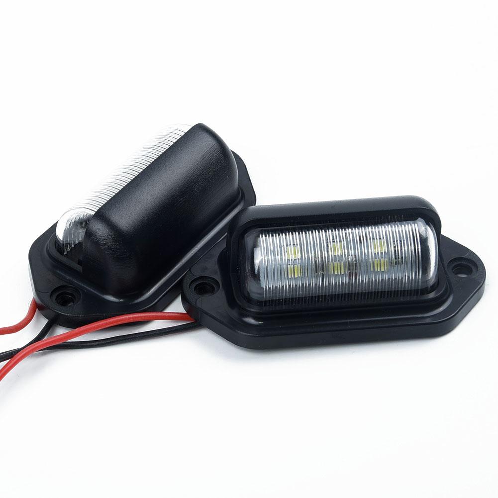 2pcs 6-LED Car License Plate Lights Boat Truck Trailer Step Lamp 12V Replacement Signal Light Car Accessories Parts