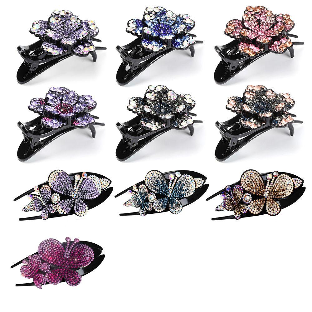 Durable Dovetail Crystal Hair Clips Rhinestone Hairpin Styling Tools Barrette