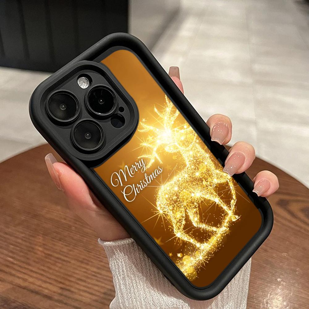 Ae121 Merry Christmas Santa design art Phone Cases for iPhone 16 14 13 11 Pro Max 15 7 8 6 Plus 12 mini XR XS Max SE Angel Eye Ladder Protective Cover