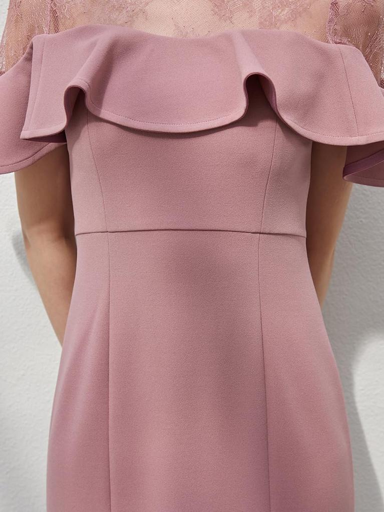 Sheer Mermaid Dress SWCO252044 ROSE [Snidel] Décolleté Women's