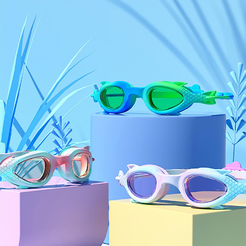 Unisex Swimming Goggles Swimming Caps Set for Child Frog Resistant Swim Goggles Unisex Swim Cap for Boy Girl Swimming