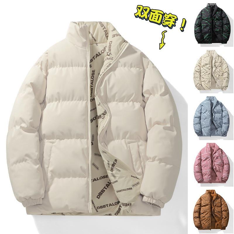 Winter double-sided cotton-padded men's winter new casual trendy brand loose large size casual couple men