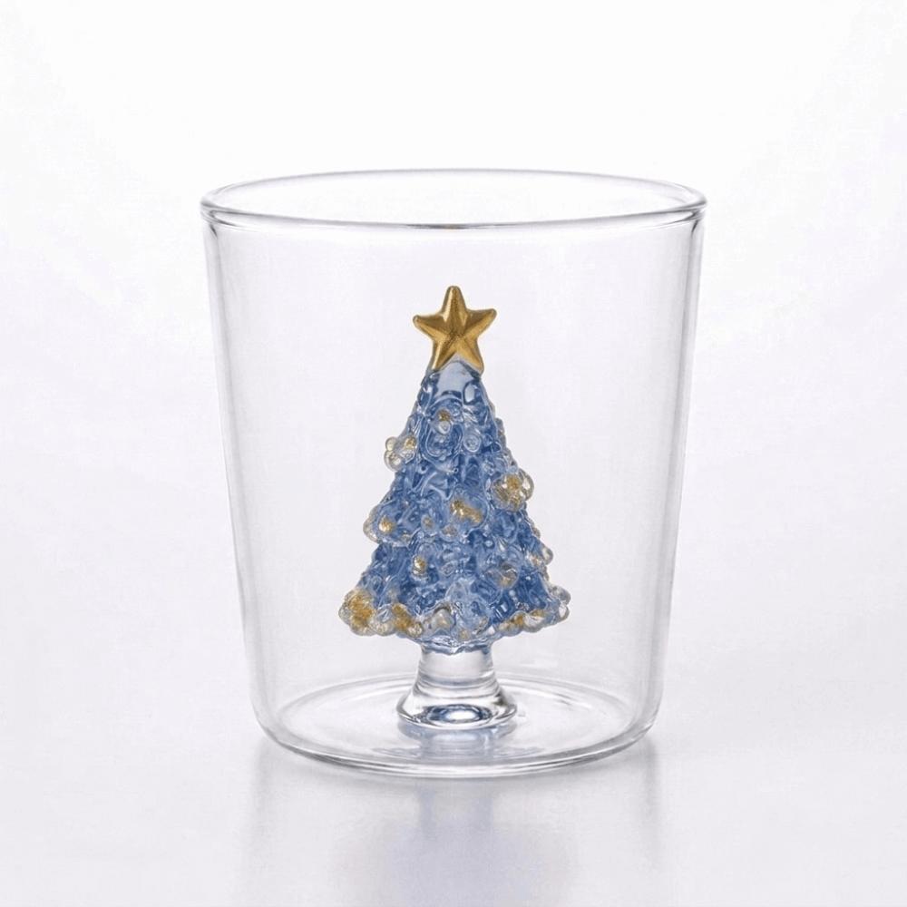 Heat-resistant 3D Christmas Tree Built-in Glass Cup Transparent Christmas Gift  Gift Giving