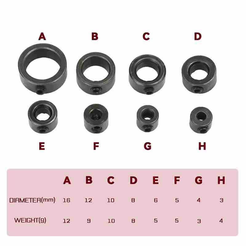 12st Boordiepte Stop Boor Kraag Kit, 3-16mm Rvs Boor Limiet Ring Locator, Locator Klem Met Inbussleutel Voor Boor Limiet