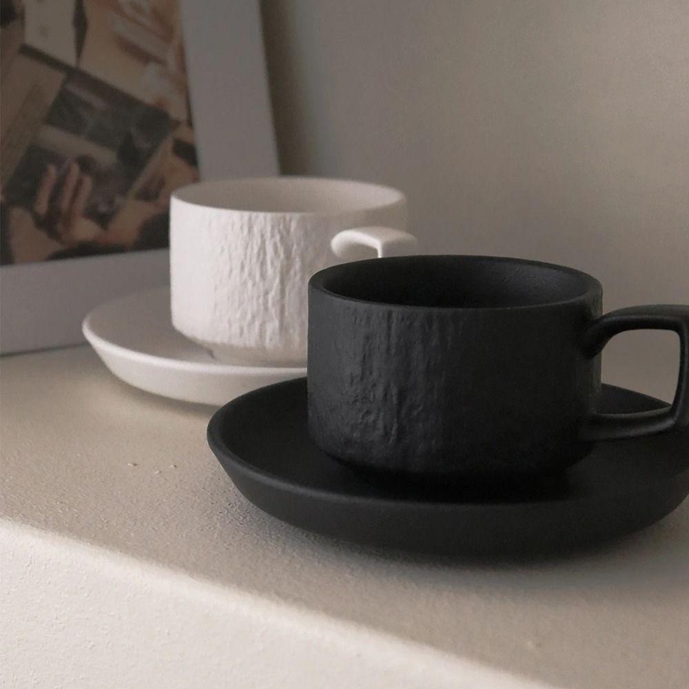 Heat-resistant Cup and Plate Set Comfortable Handle Breakfast Mug  Commercial