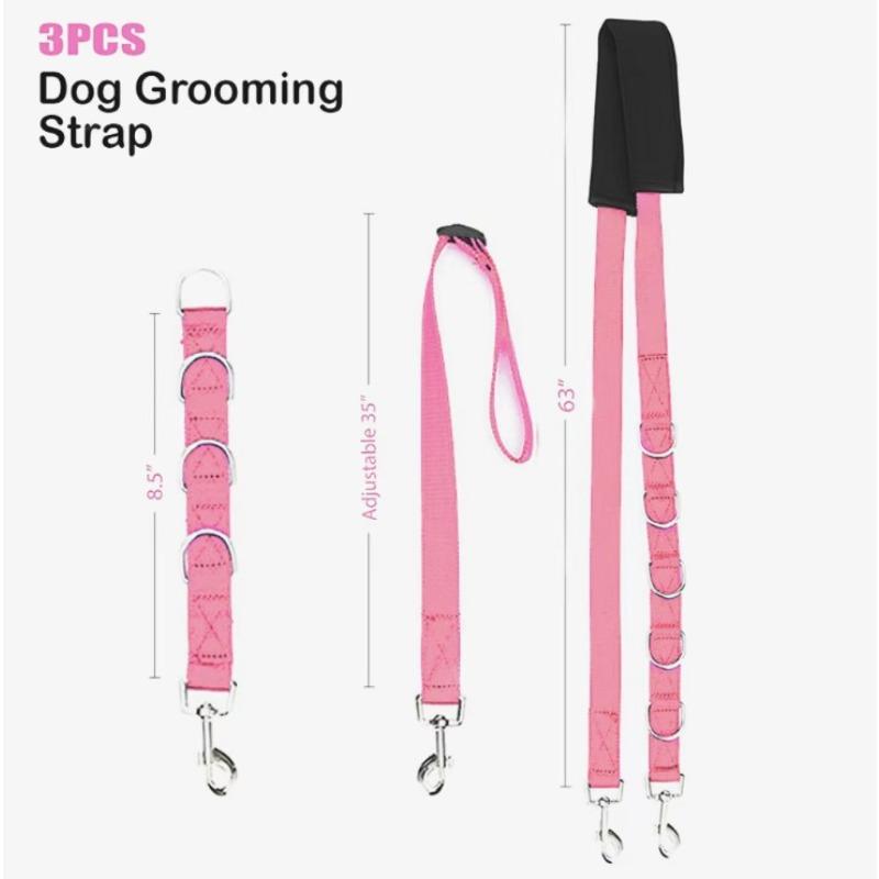 

3Piece Pet Grooming Set Dog Leash Dog Chain Dog Bath Supplies Grooming Rope Pet Cleaning Shower Auxiliary Accessories рожевий