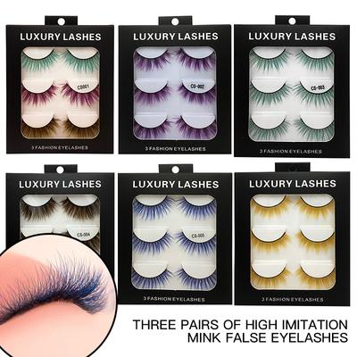 High -Grade Colored False Eyelashes Three -Dimensional Dense Thickened Eyelashes Cross Natural Nude Makeup Eyelashes