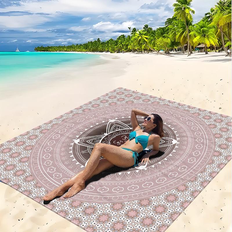 1pc Beach Blanket Waterproof Sandproof Oversized Large Beach Mat Quick Drying&Compact&Lightweight Picnic Mat Vacation Essentials