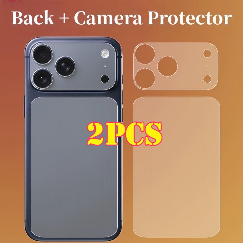 Matte Rückseiten-Displayschutzfolie + Kameraobjektivschutz für iPhone 18 Pro Max/17 Pro /17 Pro Max Weiche Kameraobjektivfolie Rückseiten-Schutzfolie