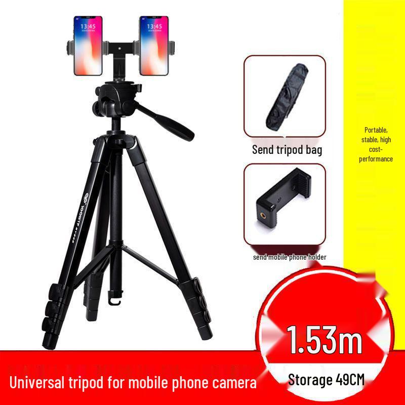 Aluminum Alloy DSLR Camera & Phone Tripod for Selfies, Videos, Photography, and Live Streaming.