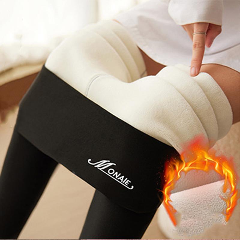 Women Winter Plus Velvet Stretch Legging Warm Thick High Waist Yoga Pants Casual Slim  Versatile Trousers