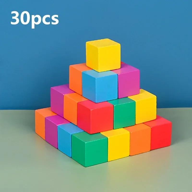 Montessori Magic Block Puzzle Hračka Prostorové Logické myšlení Tréninková hra Duha Skládací bloky Matematické vzdělávací hračky pro děti