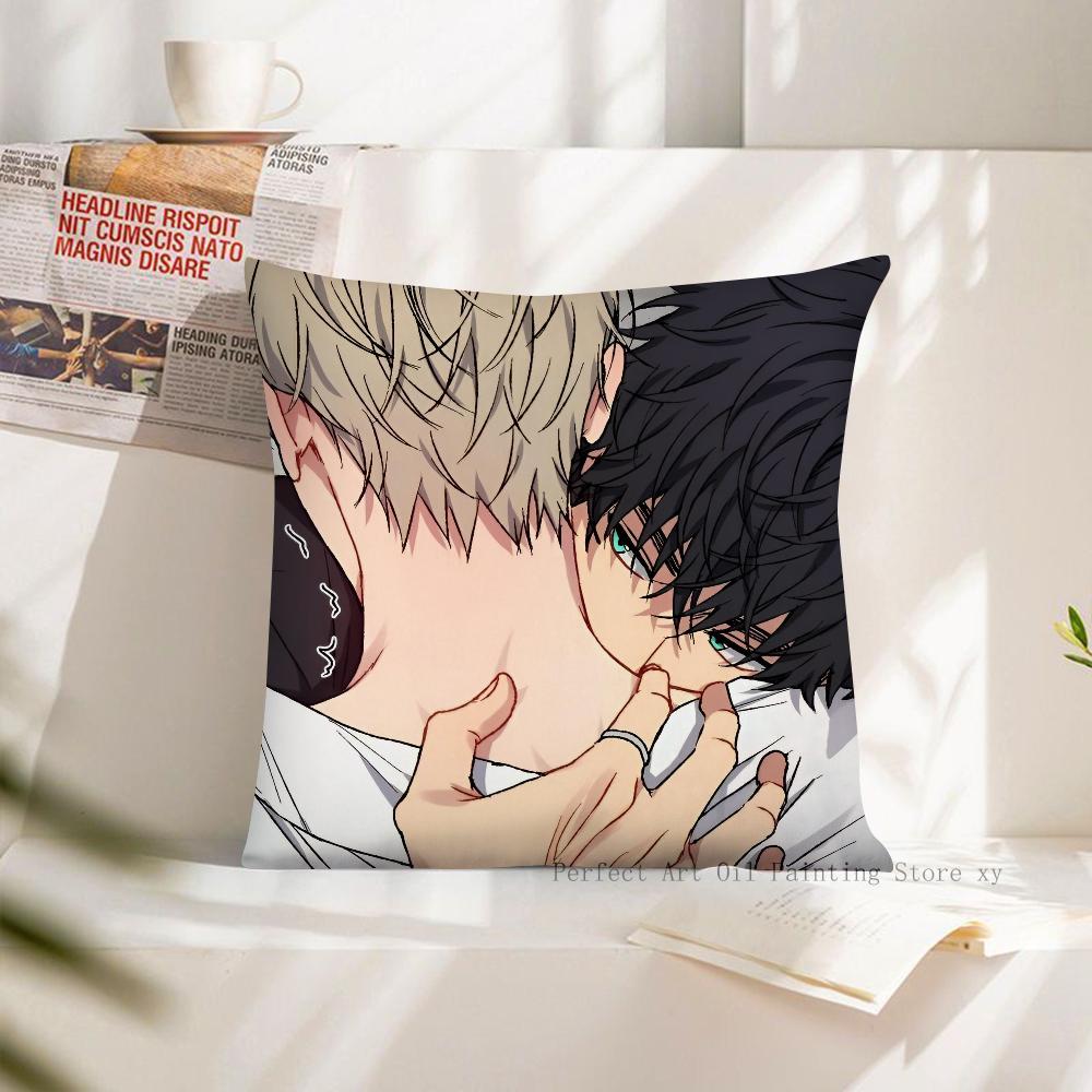 Anime BL Yaoi Pillow Case Square Pillow Cushion Cover Bedroom Sofa Room Decoration Casual Pillow Cover